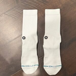 Stance White Athletic Crew Socks Size L